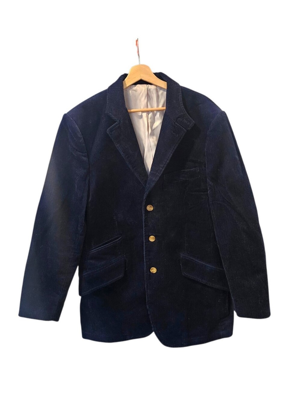 J. Peterman Navy Corduroy Sport Coat with Gold Buttons
